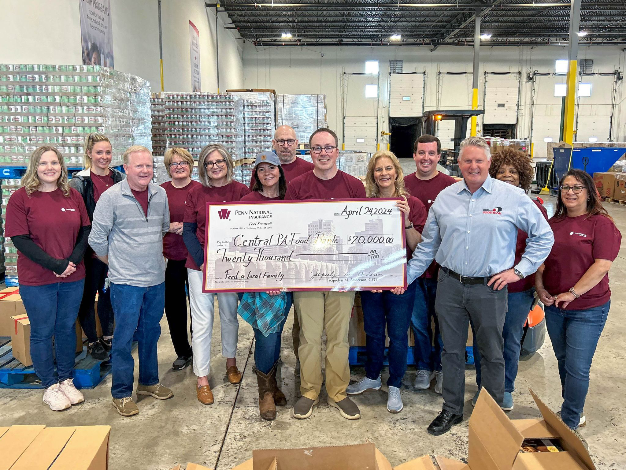 Central Pennsylvania Food Bank Check Presentation