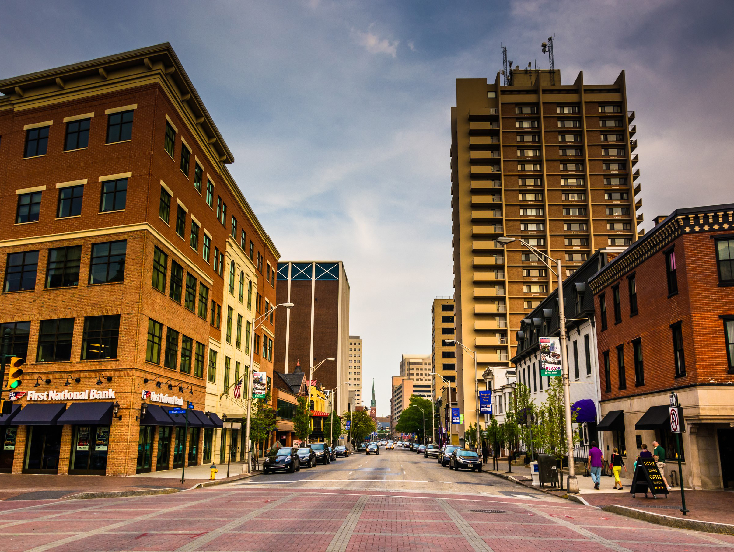 View of Second Street in downtown Harrisburg, Pa.